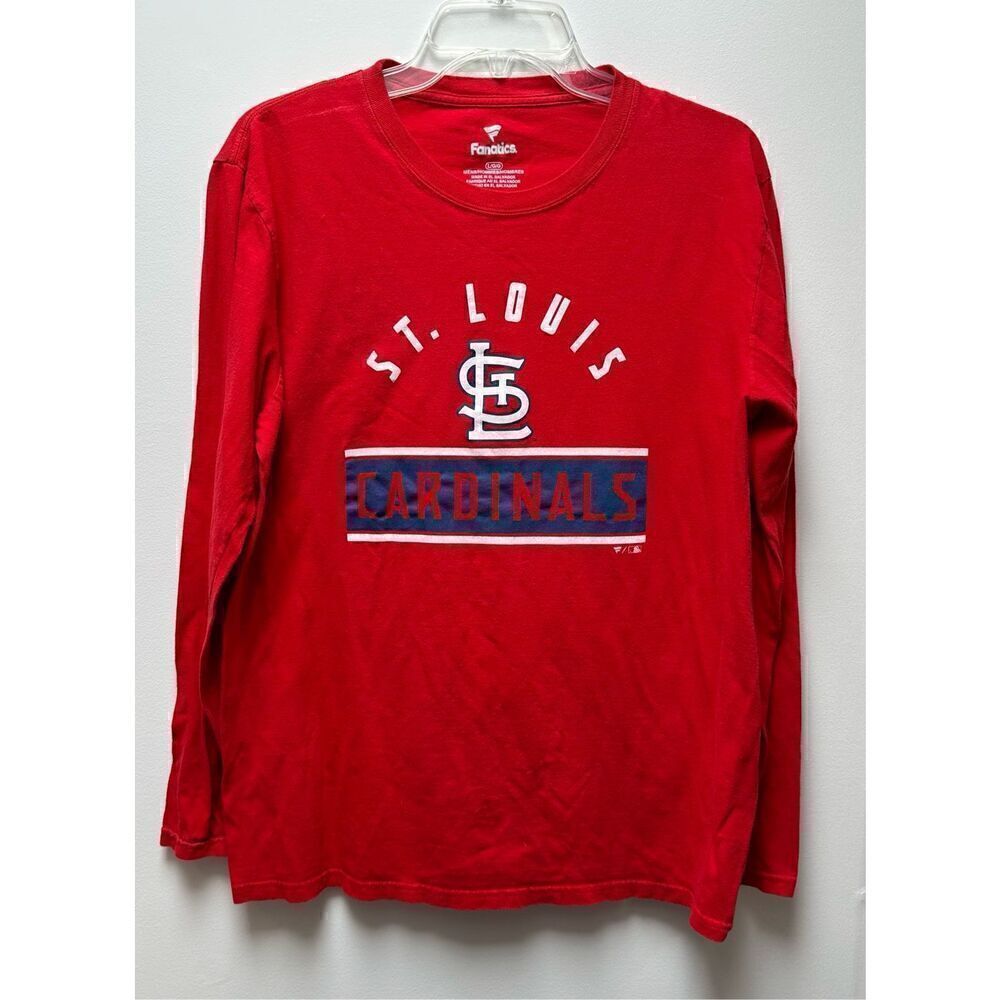 Fanatics men’s red long sleeve St Louis Cardinals t-shirt size Large. #32-1230